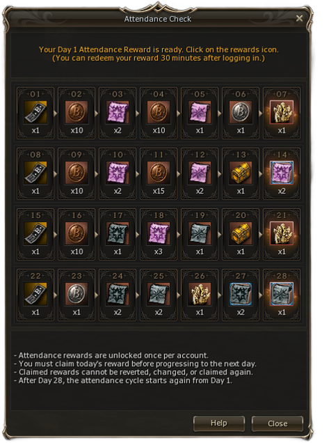 L2 Black Attendance Check panel